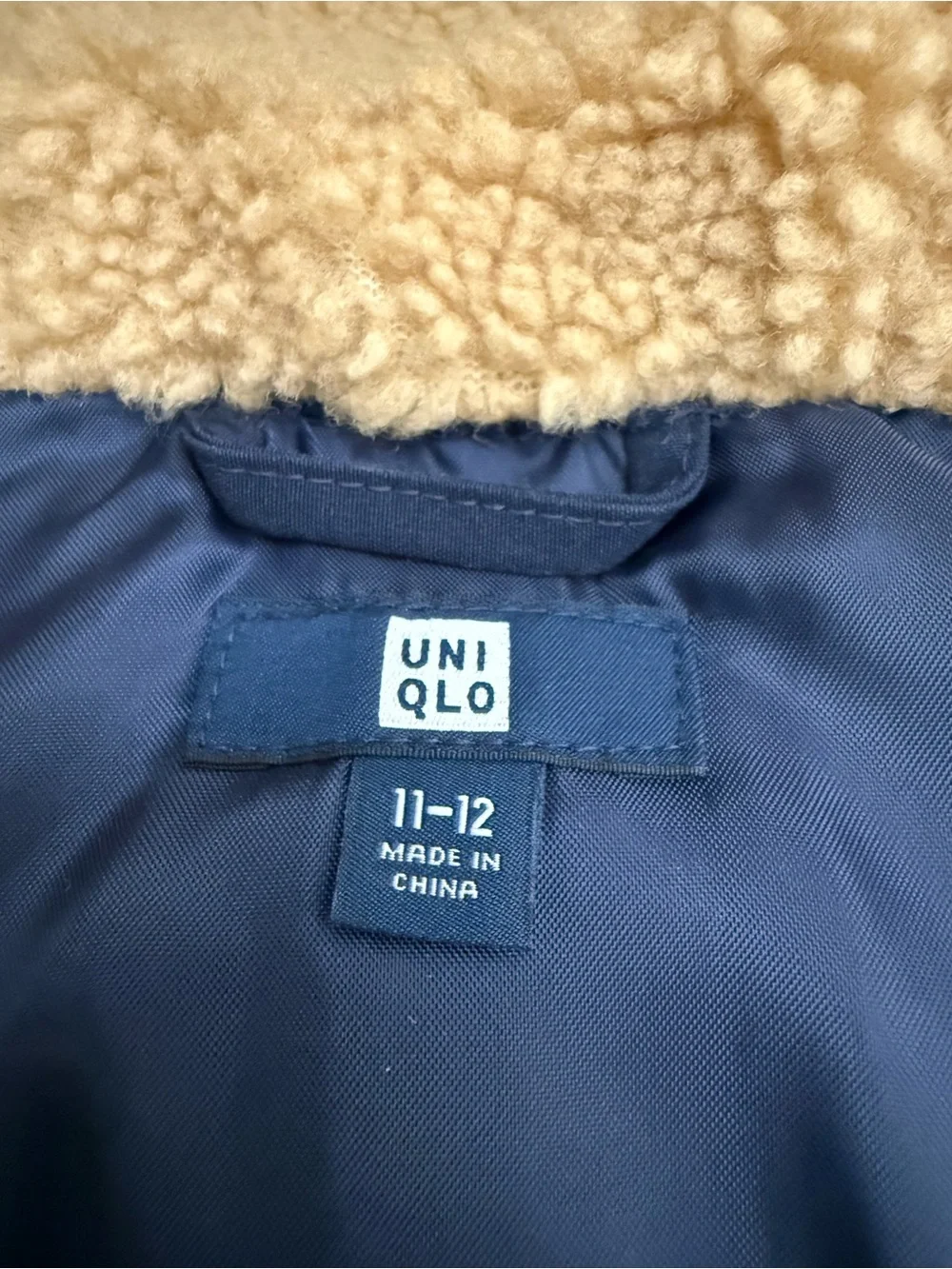NEW - Uniqlo Navy Hooded Puffer Coat with Faux Fur Trim